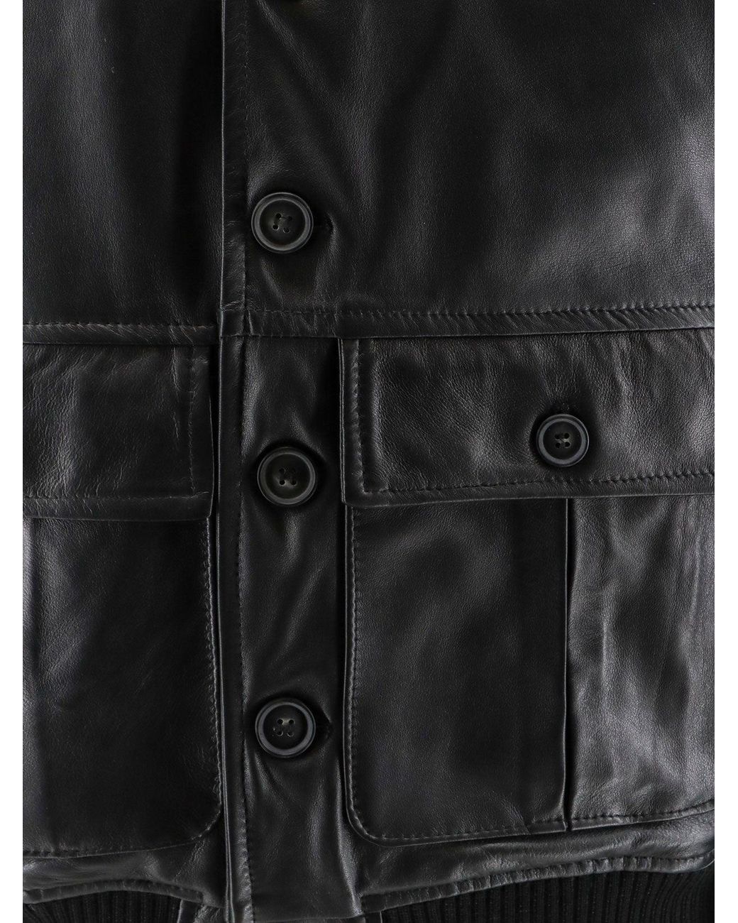 DFOUR® Black Leather Jacket for men