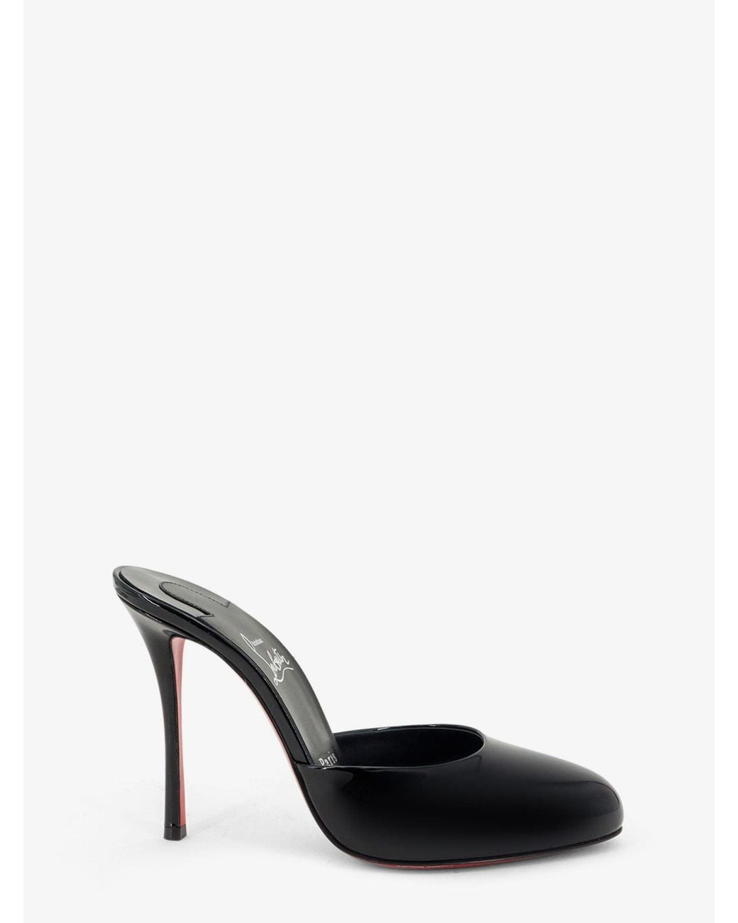 Christian Louboutin Black Patent Leather Dolly Mule Sandals