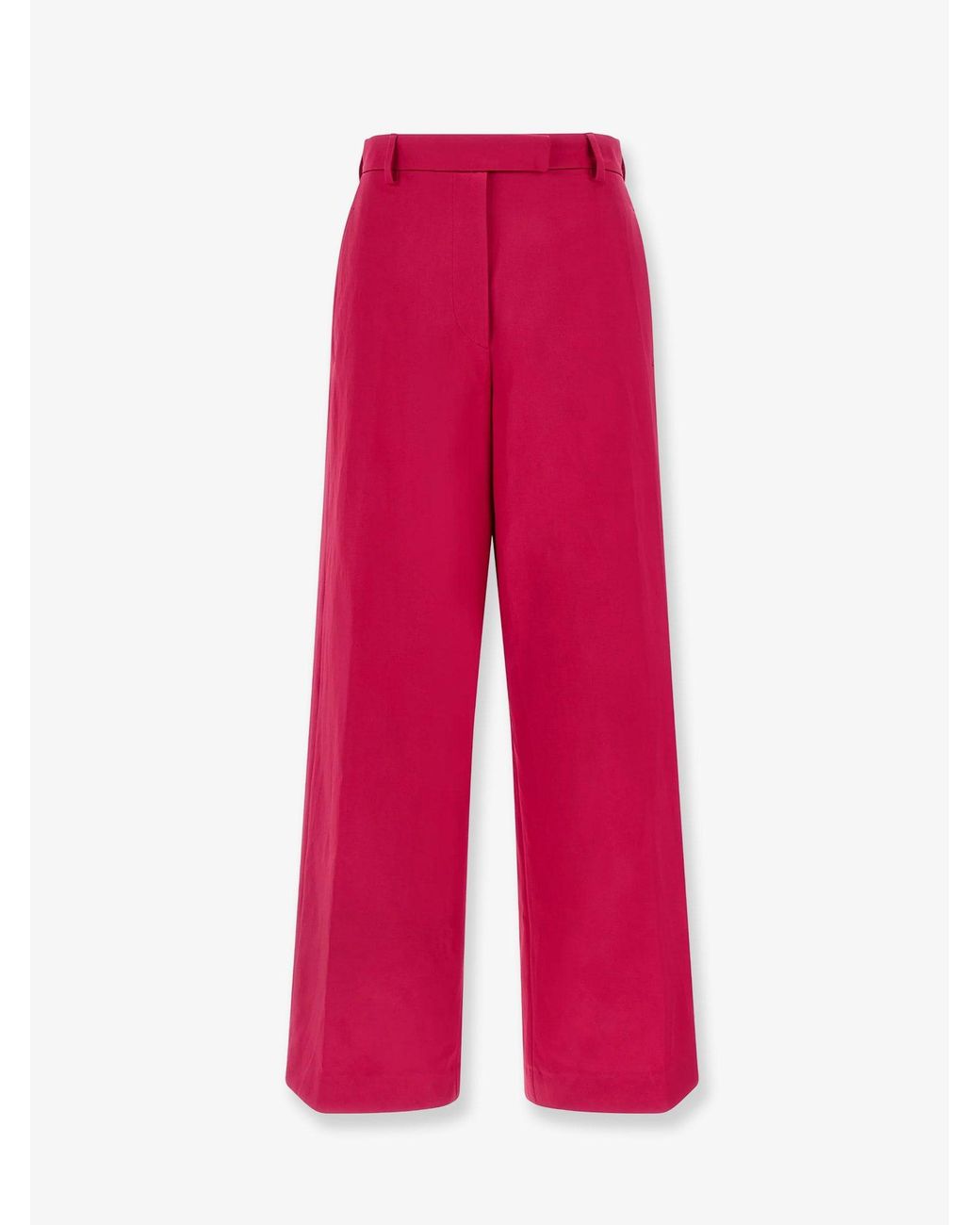 Dries Van Noten Red Penn Satin Trousers