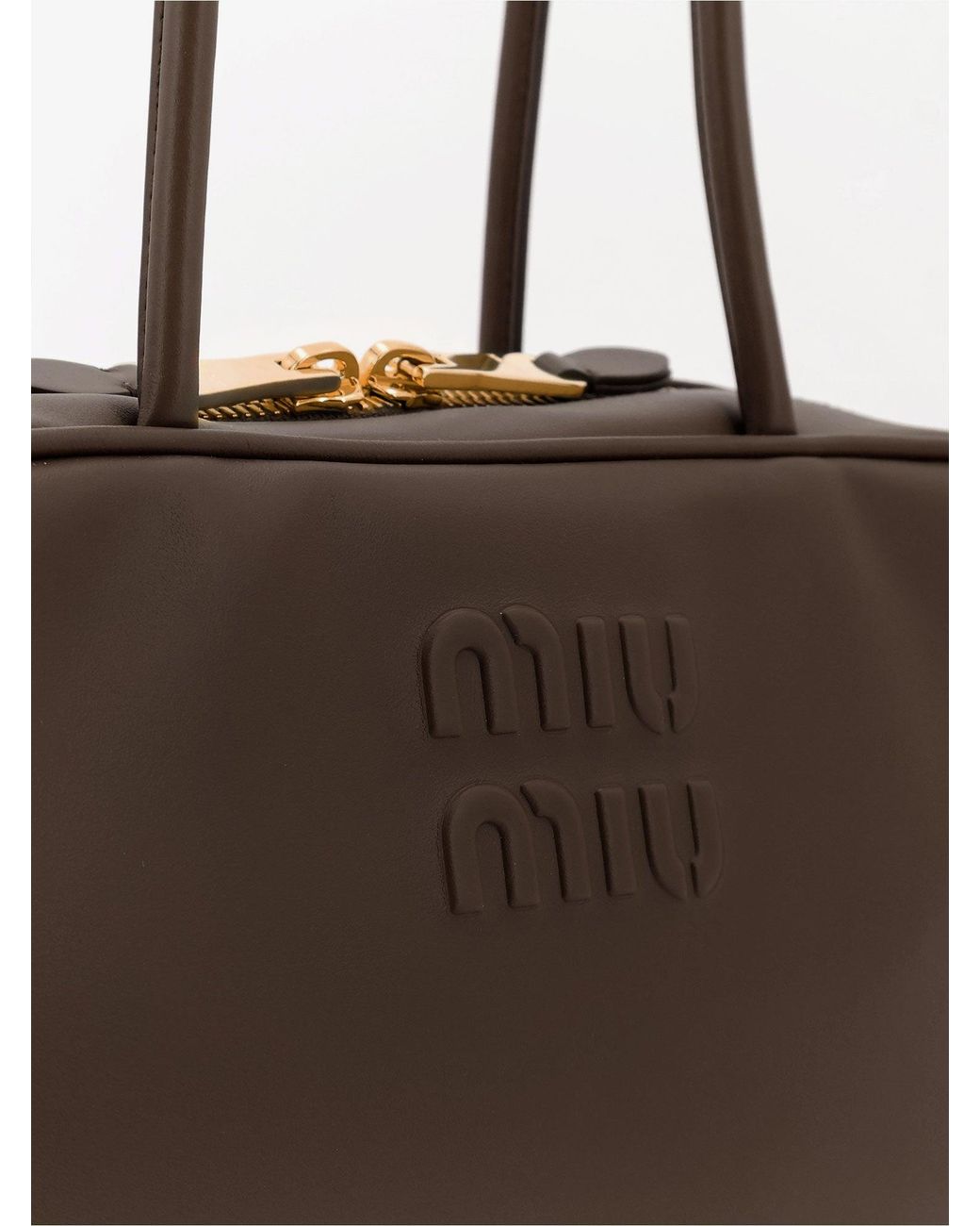 Miu Miu Brown Beau Leather Handbag