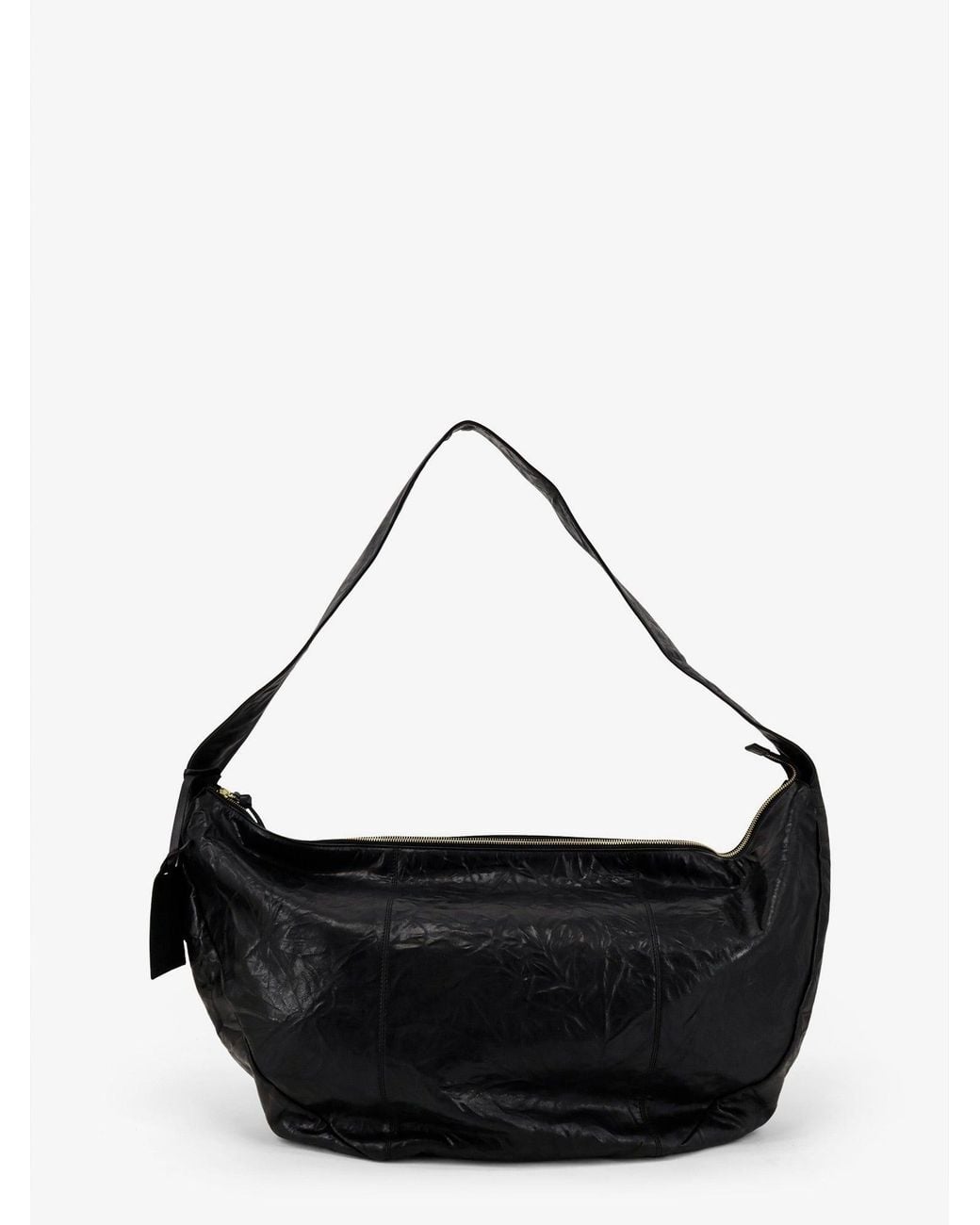 IBELIV Black Clip Vegetable-Tanned Leather Crossbody Bag