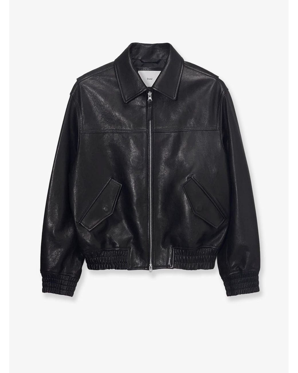 DUNST Black Refined Leather Jacket for men
