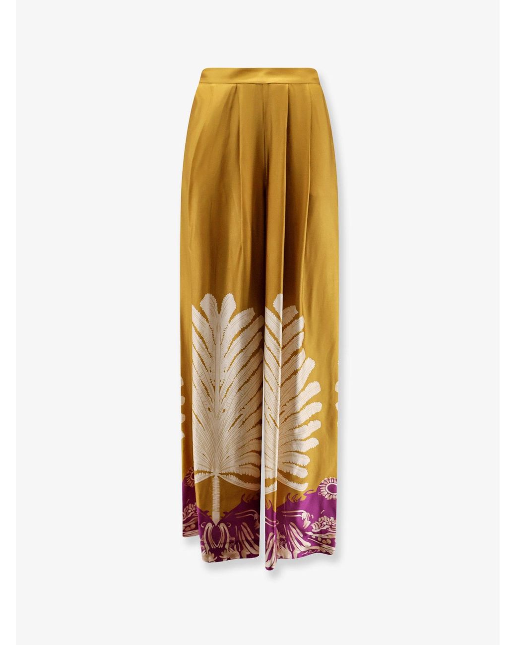 BYE Firenze White Palma Viscose And Rayon Trousers