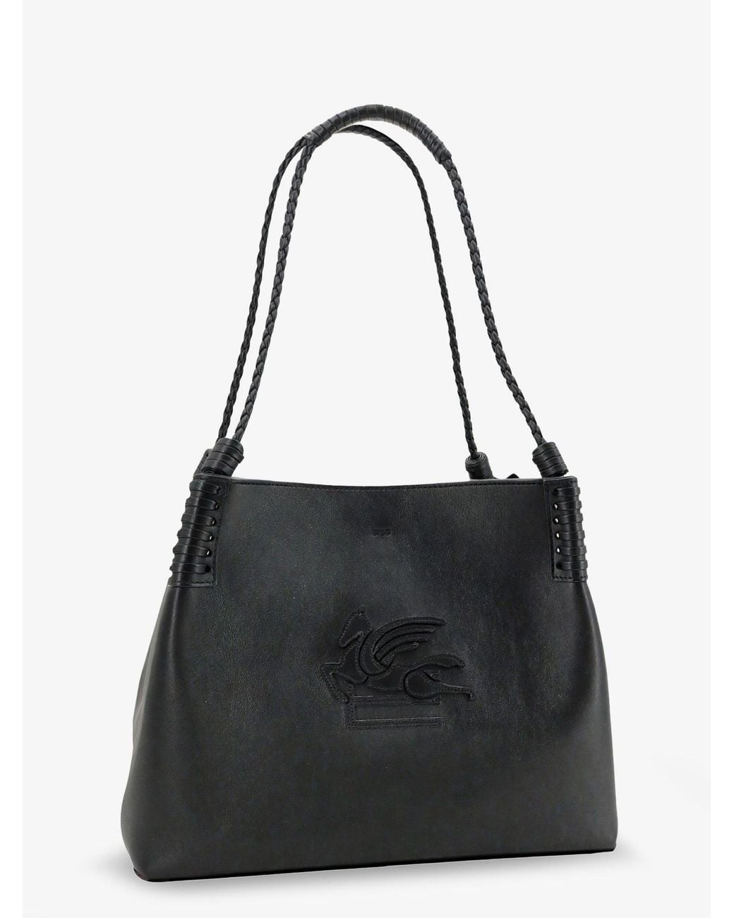 Etro Black Libra Leather Shopping Bag