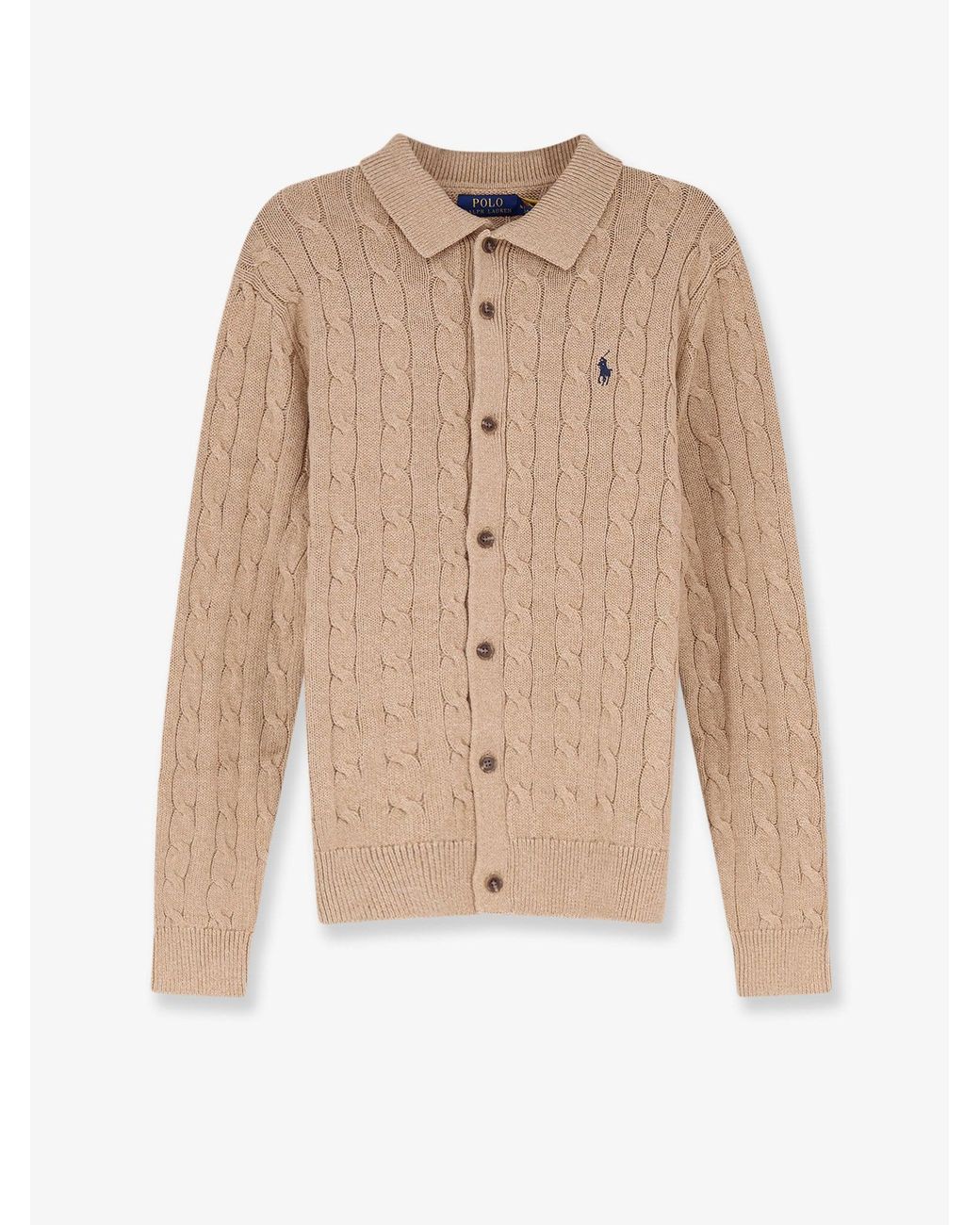 Polo Ralph Lauren Natural Cotton Cardigan With Braided Knit for men