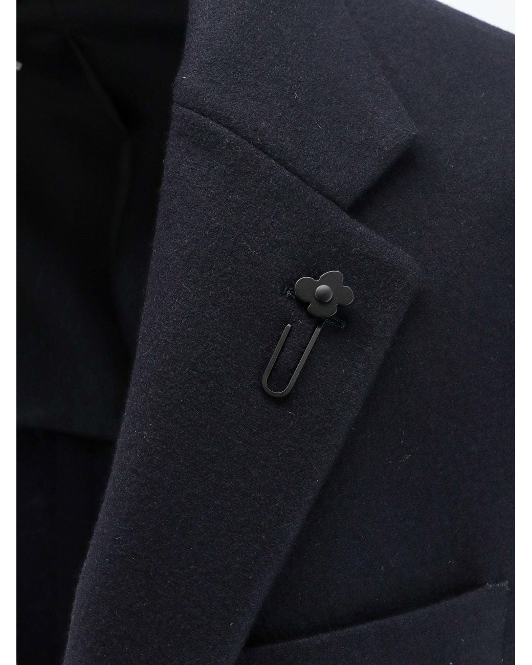 Lardini Blue Cashmere Blazer With Iconic Metal Pin for men