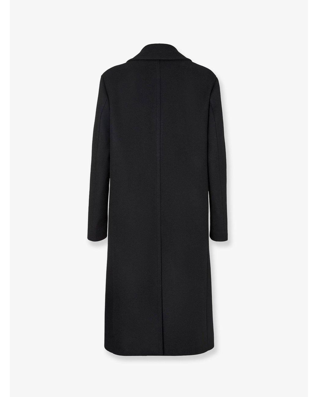 Fendi Black Double-Breasted Wool And Angora Blend Coat for men