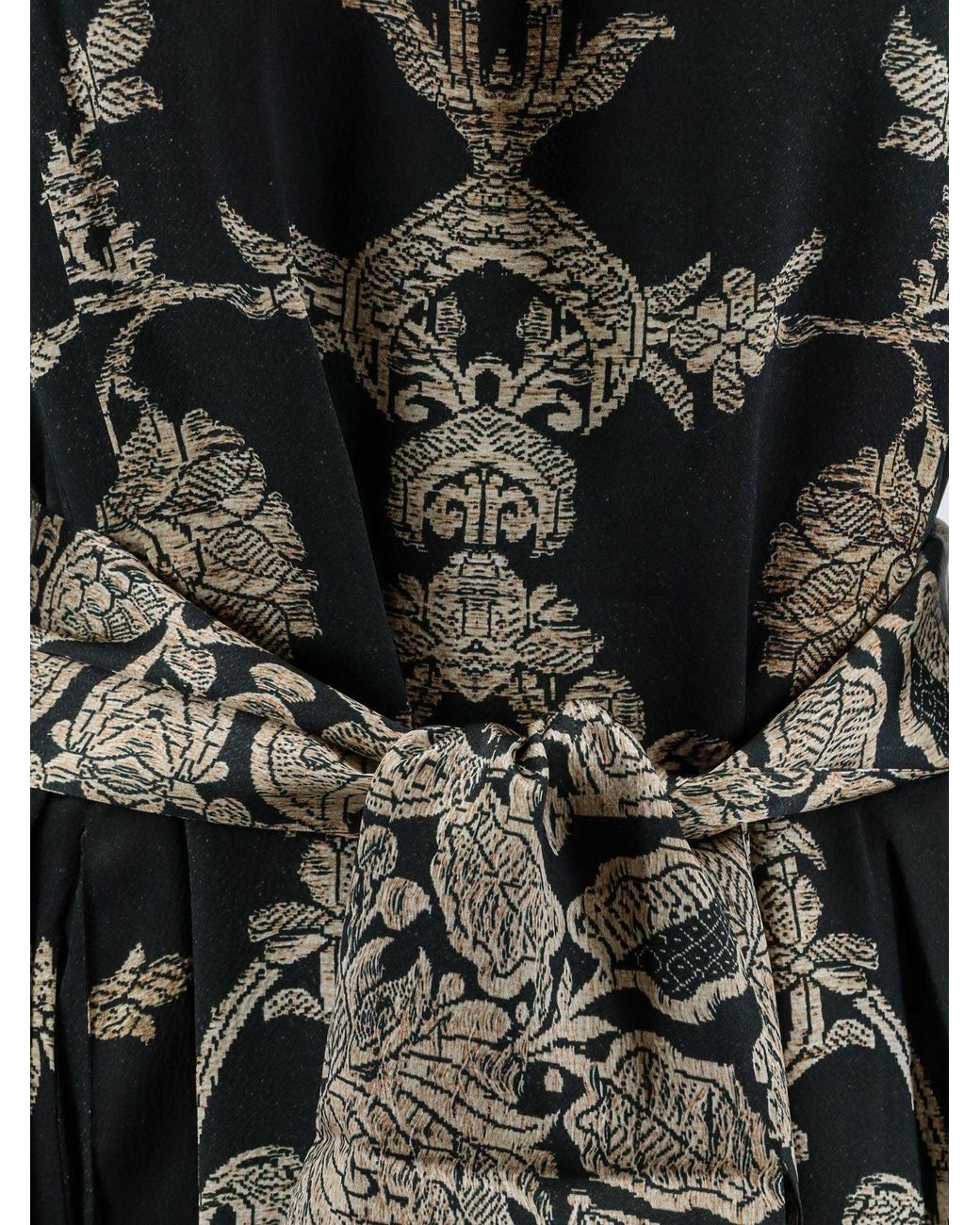 Pierre Louis Mascia Black Mutkas Printed Silk Long Dress