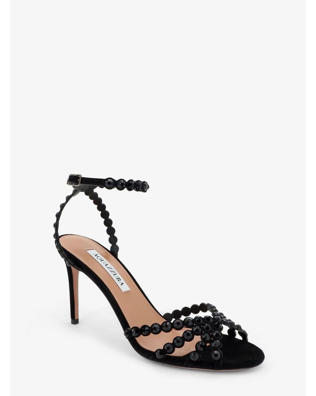 Aquazzura Black Tequila Sandals With Crystal Detail
