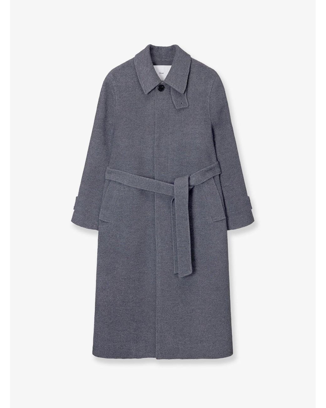 DUNST Blue Wool And Cashmere Blend Coat