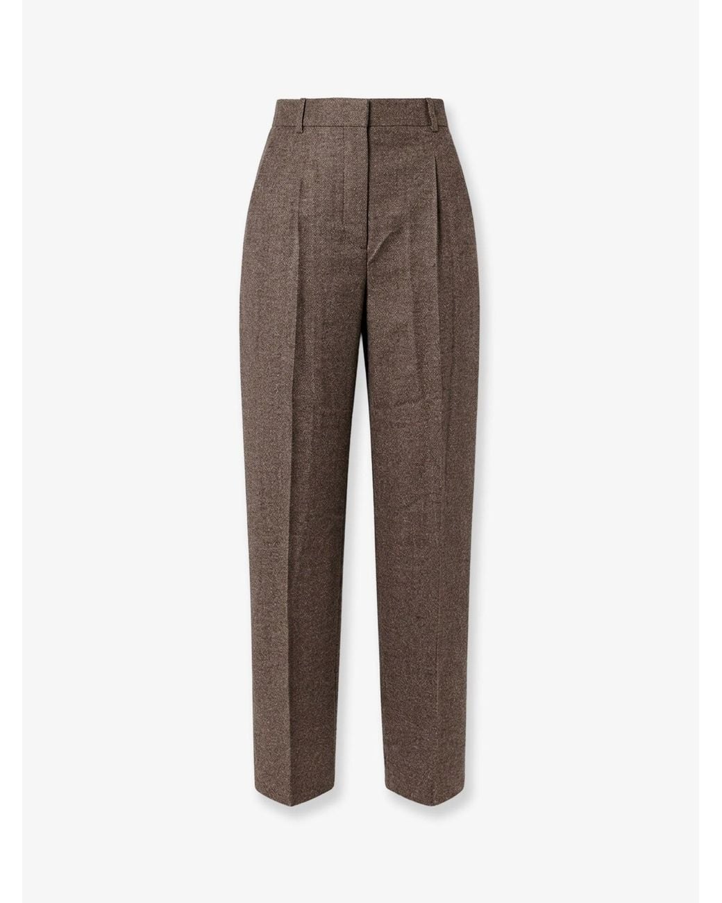 Totême Brown Viscose And Certified Wool Trousers