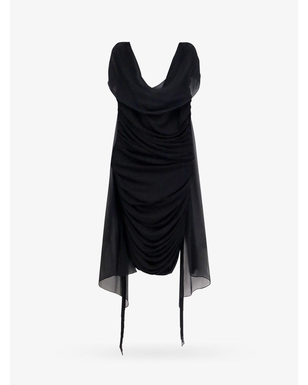 Givenchy Blue Stretch Viscose Dress With Drapery