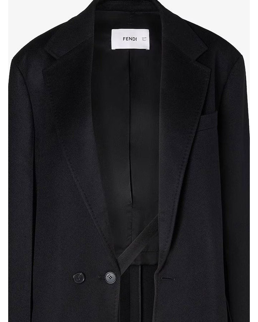 Fendi Black Midi Cashmere Coat