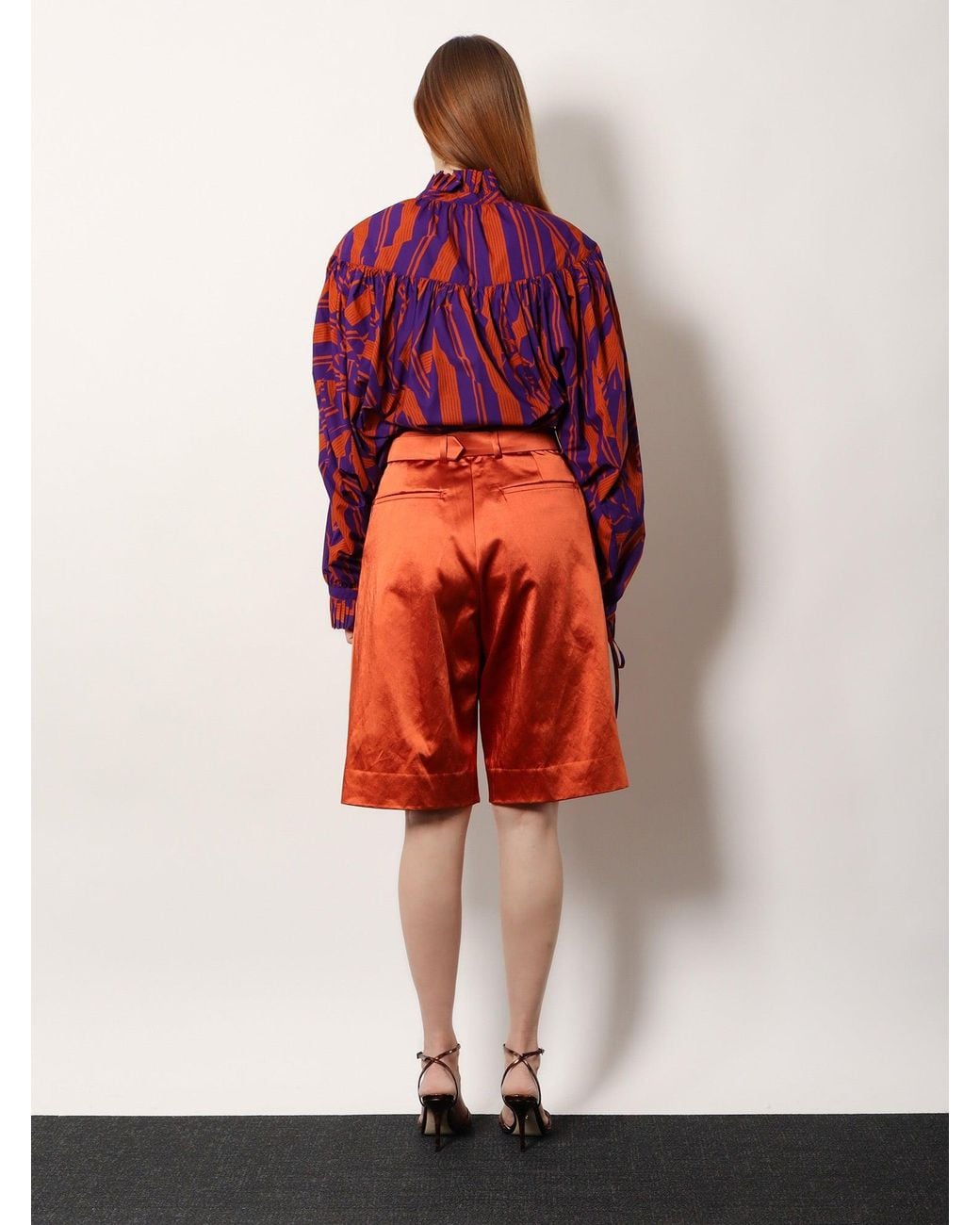Dries Van Noten Red Cotton Blend Bermuda Shorts