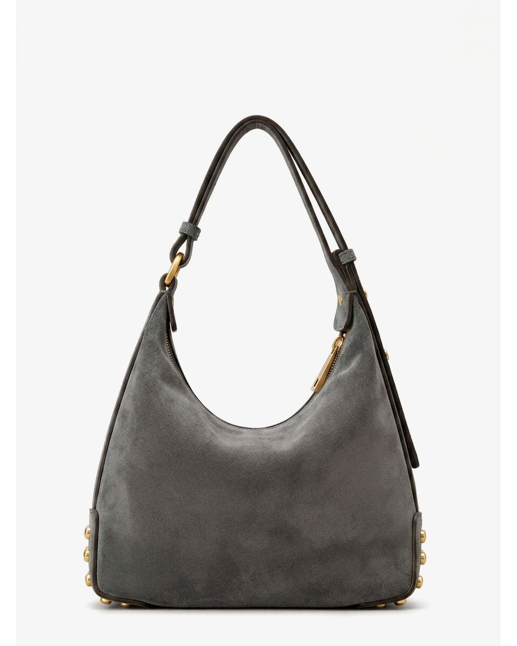 Tod's Gray Mini Bag Metal Dots Suede Shoulder Bag