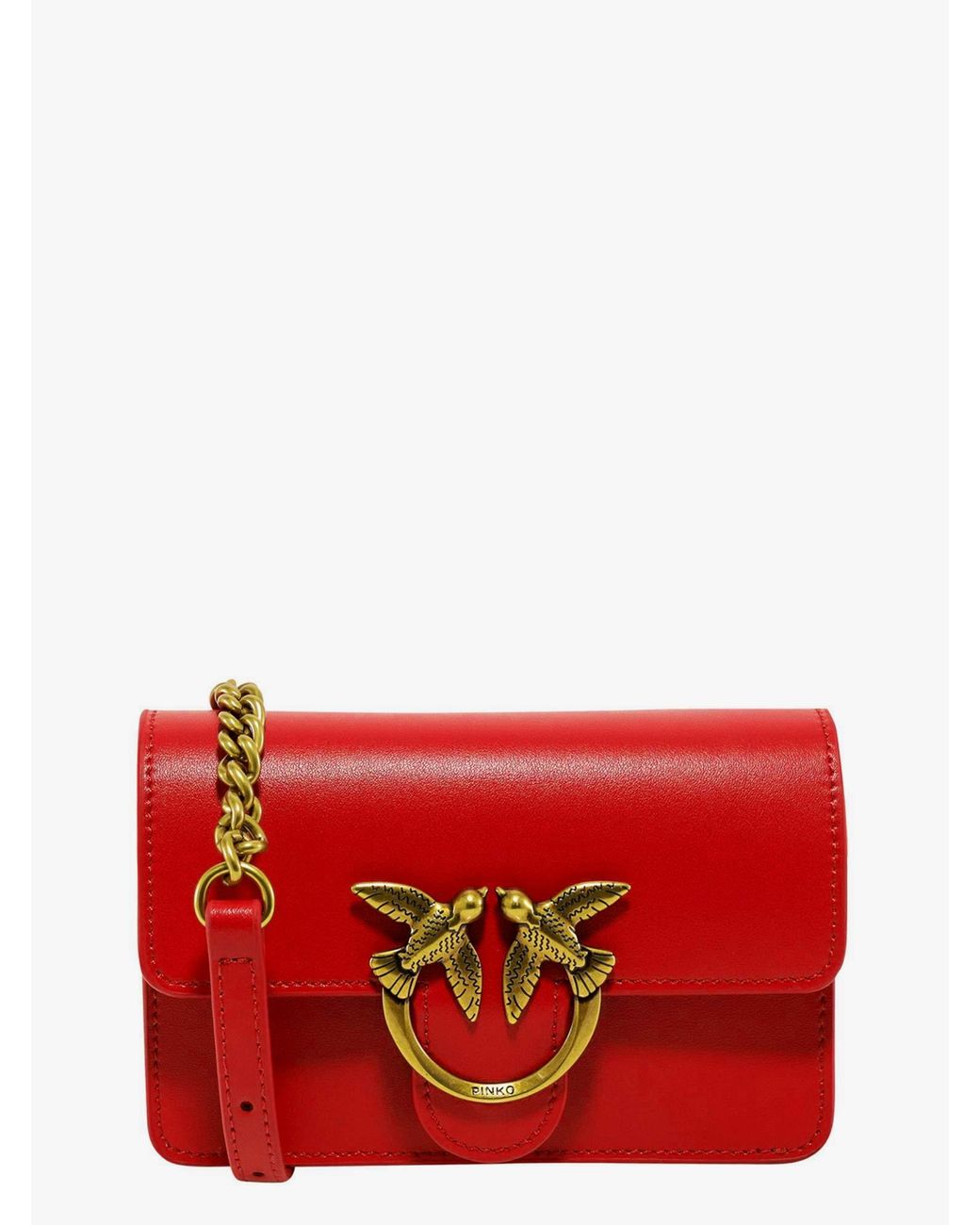Pinko Leather Shoulder Bag in Red Lyst