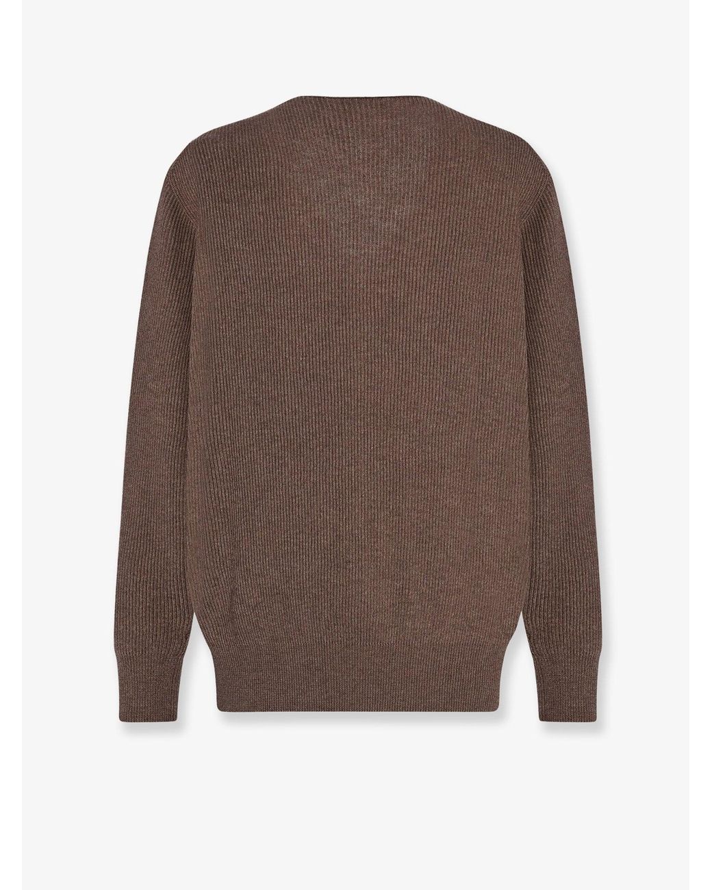 The Row Brown Phef Cotton And Cashmere Blend Sweater