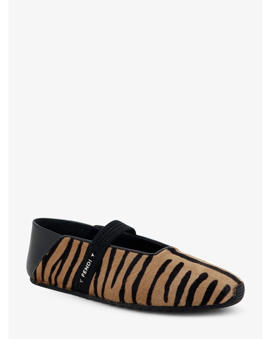 Fendi White Pony Hair Ballet Flats