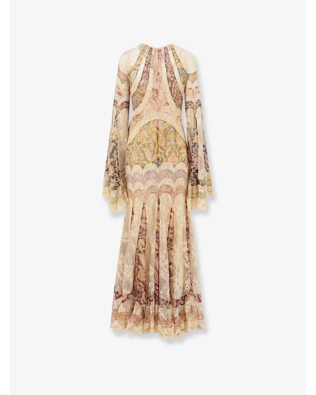 Zimmermann Natural Valiant Panelled Gown Silk Dress