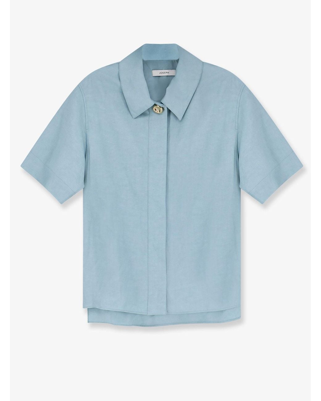 Joseph Blue Volu "Light" Linen Blend Shirt