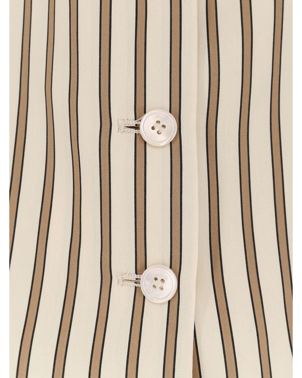 Max Mara White Mxmfauno Striped Cotton And Silk Vest