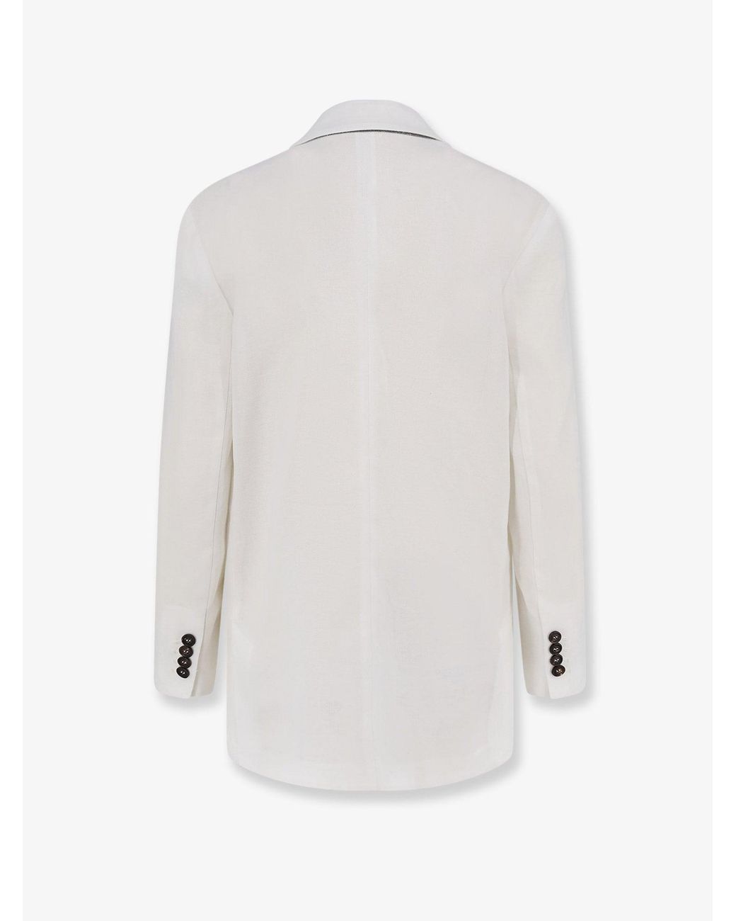 Brunello Cucinelli White Cotton Blazer