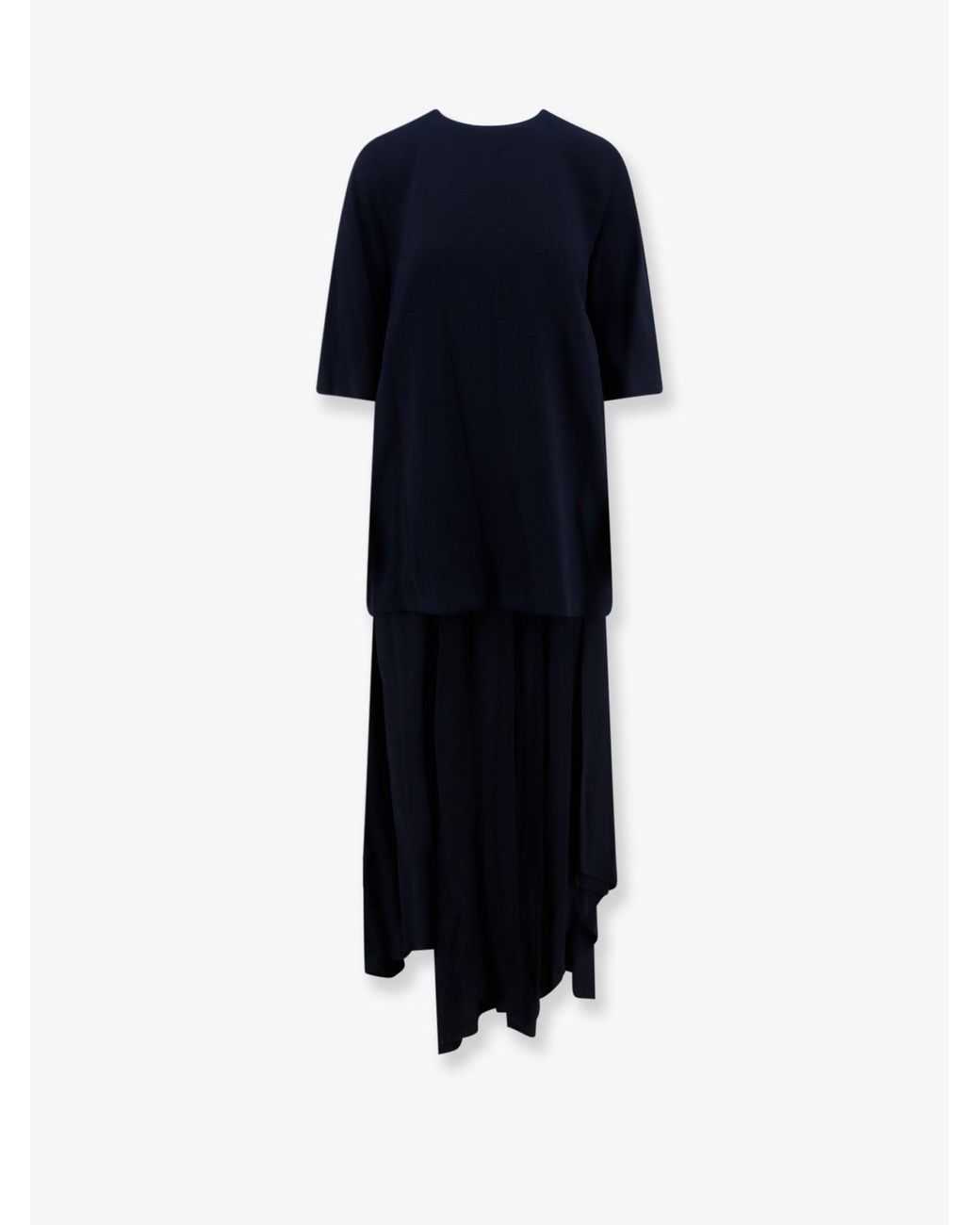 Semicouture Blue Silk Blend Top And Skirt