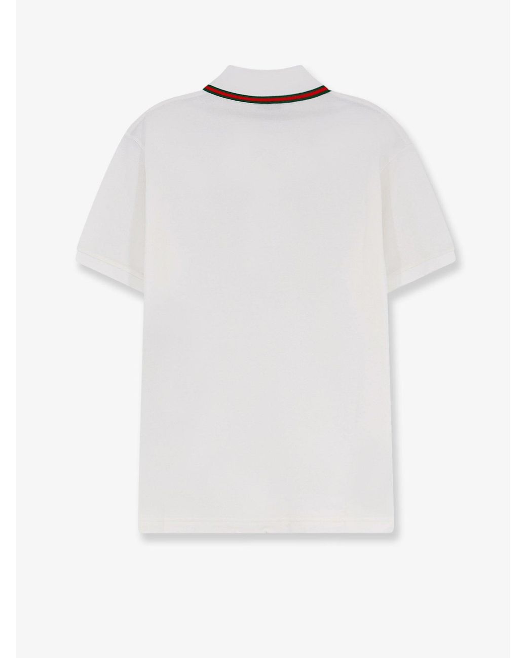 Gucci White Cotton Polo Shirt With Web Detail for men