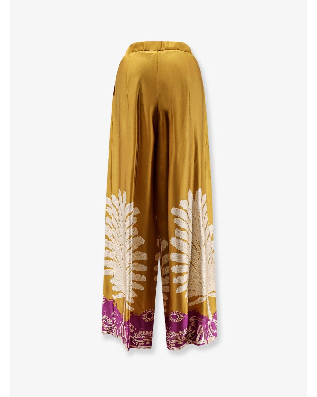 BYE Firenze White Palma Viscose And Rayon Trousers