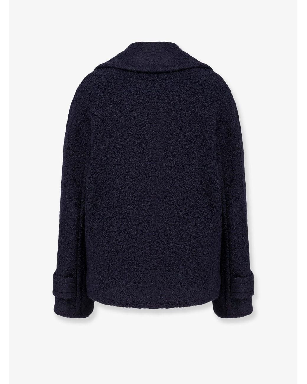 Tagliatore Blue Sheila Alpaca And Virgin Wool Peacoat