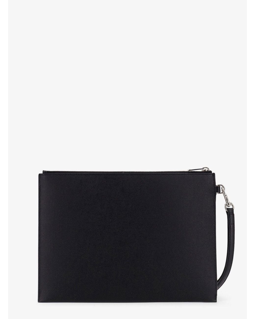 Saint Laurent Black Leather Clutch for men