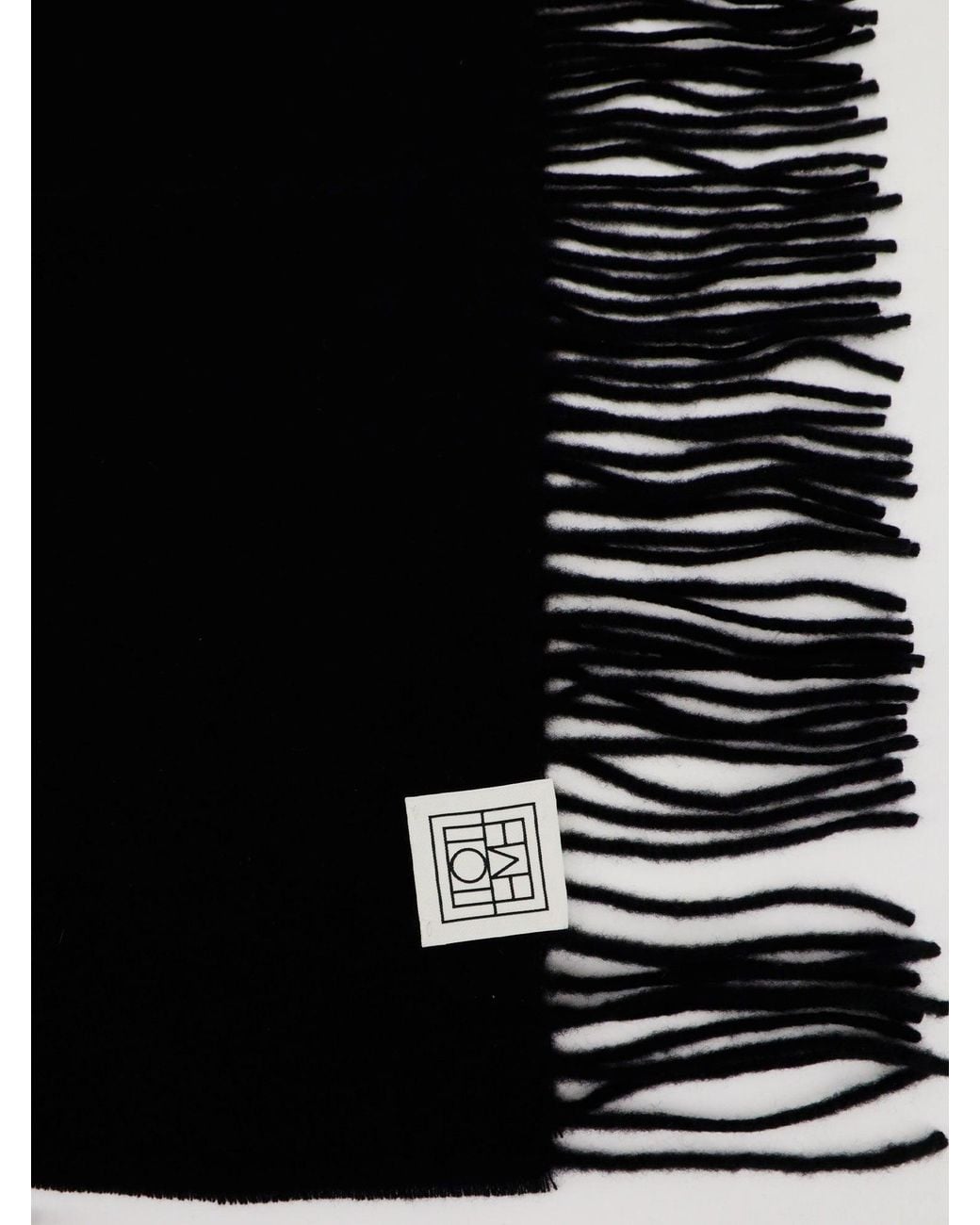 Totême Black Wool And Cashmere Blend Scarf