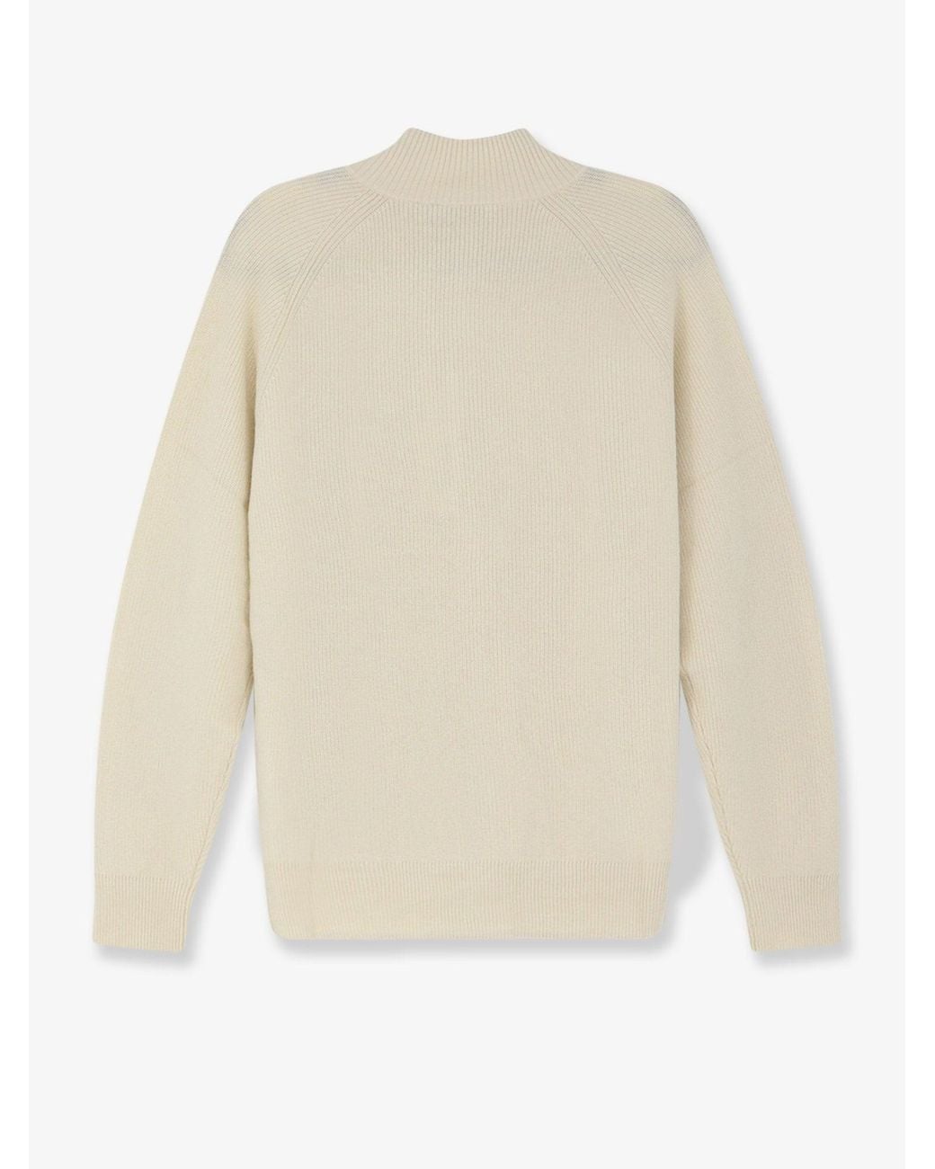 Bramani Cashmere White Cashmere Zip-Up Cardigan for men