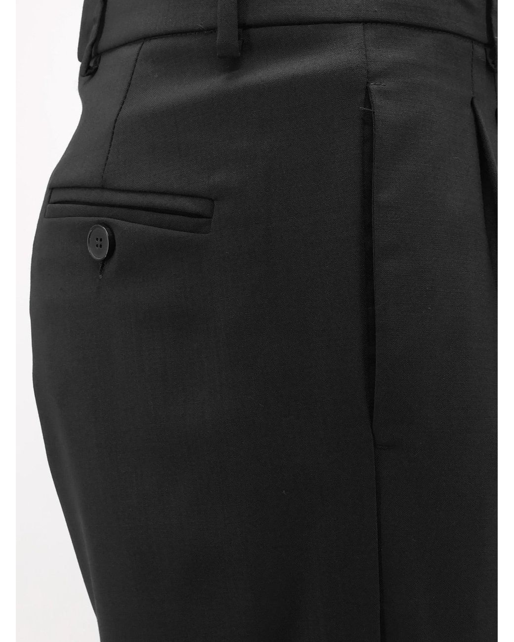 Amaranto Black Virgin Wool Blend Trousers for men