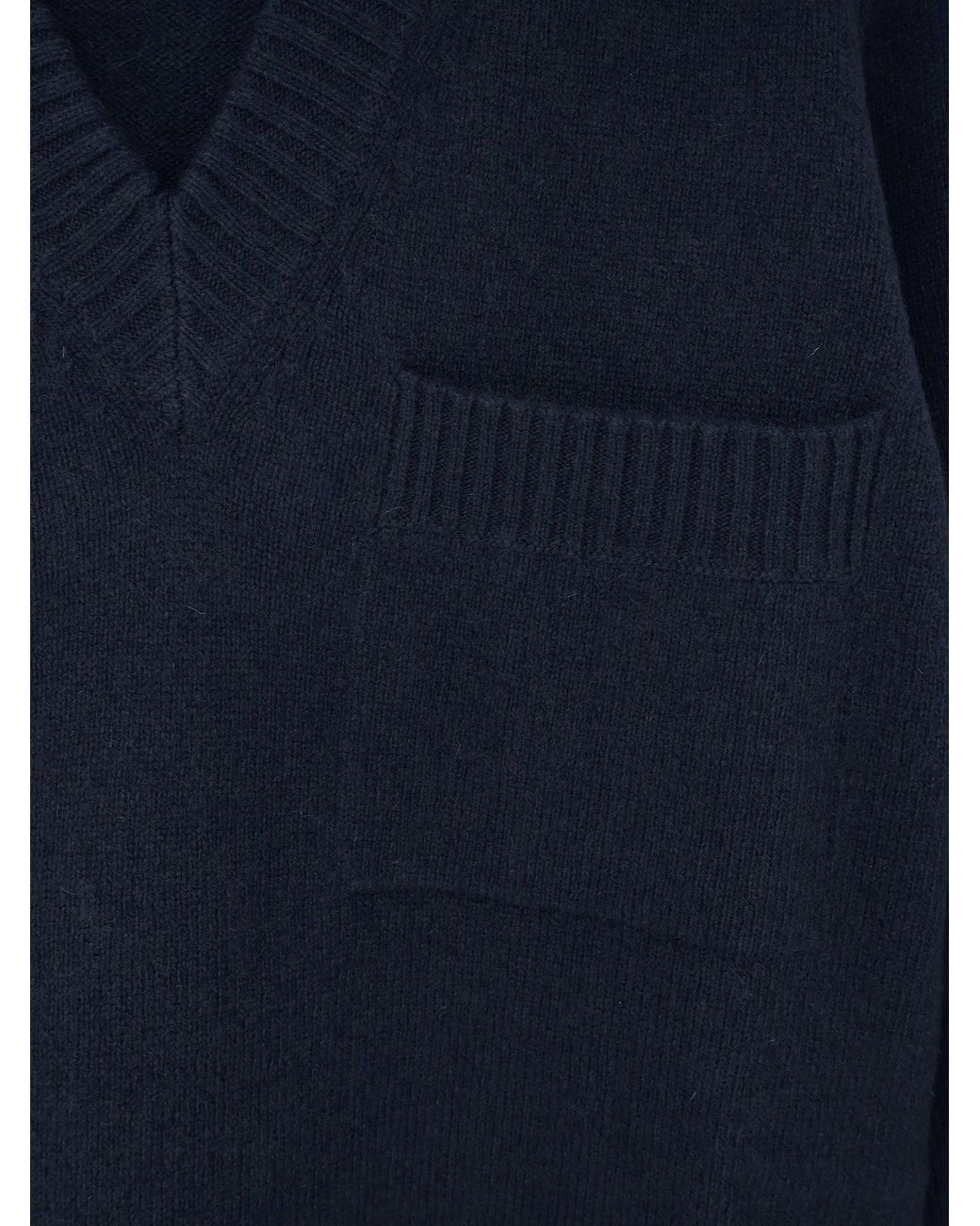 Alpha Studio Blue Virgin Wool And Cashmere Sweater for men