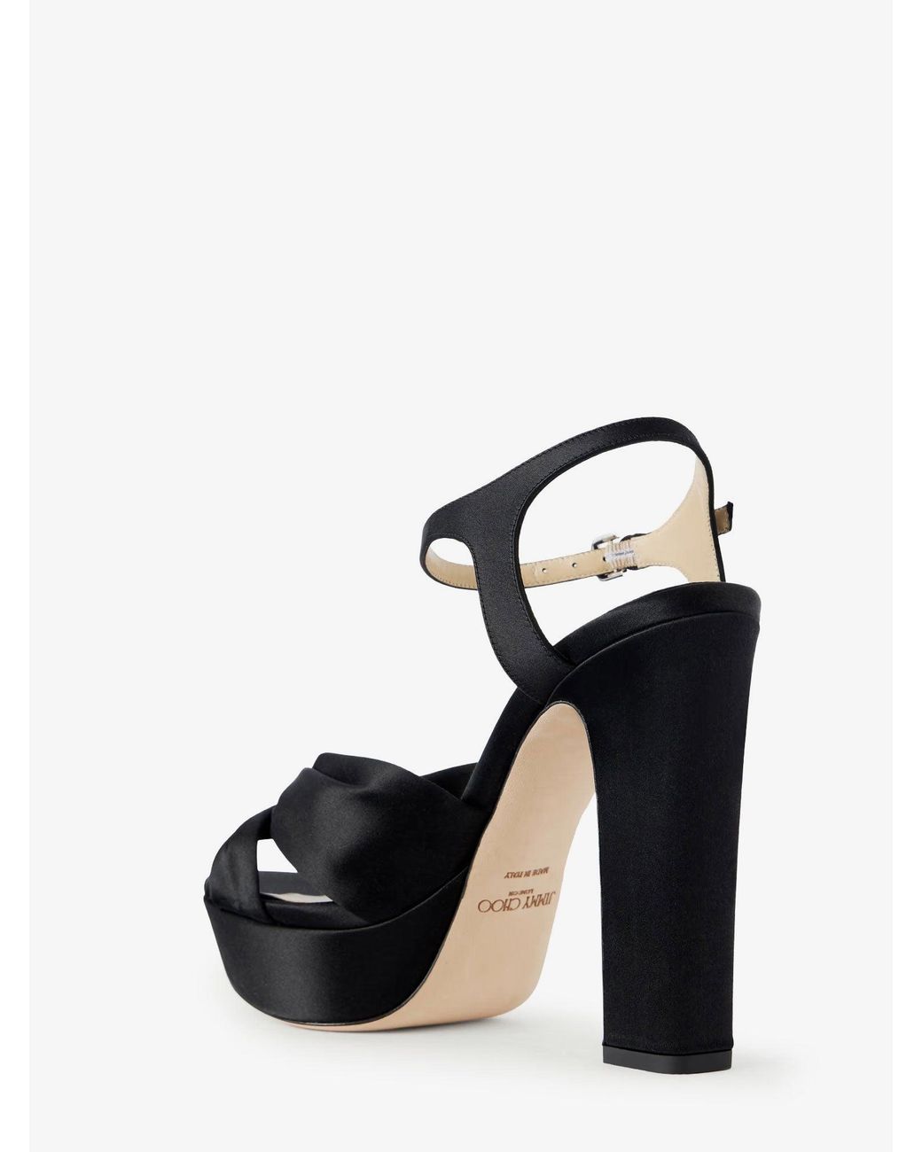 Jimmy Choo Black Heloise 120 Sandals With Nappa Platform