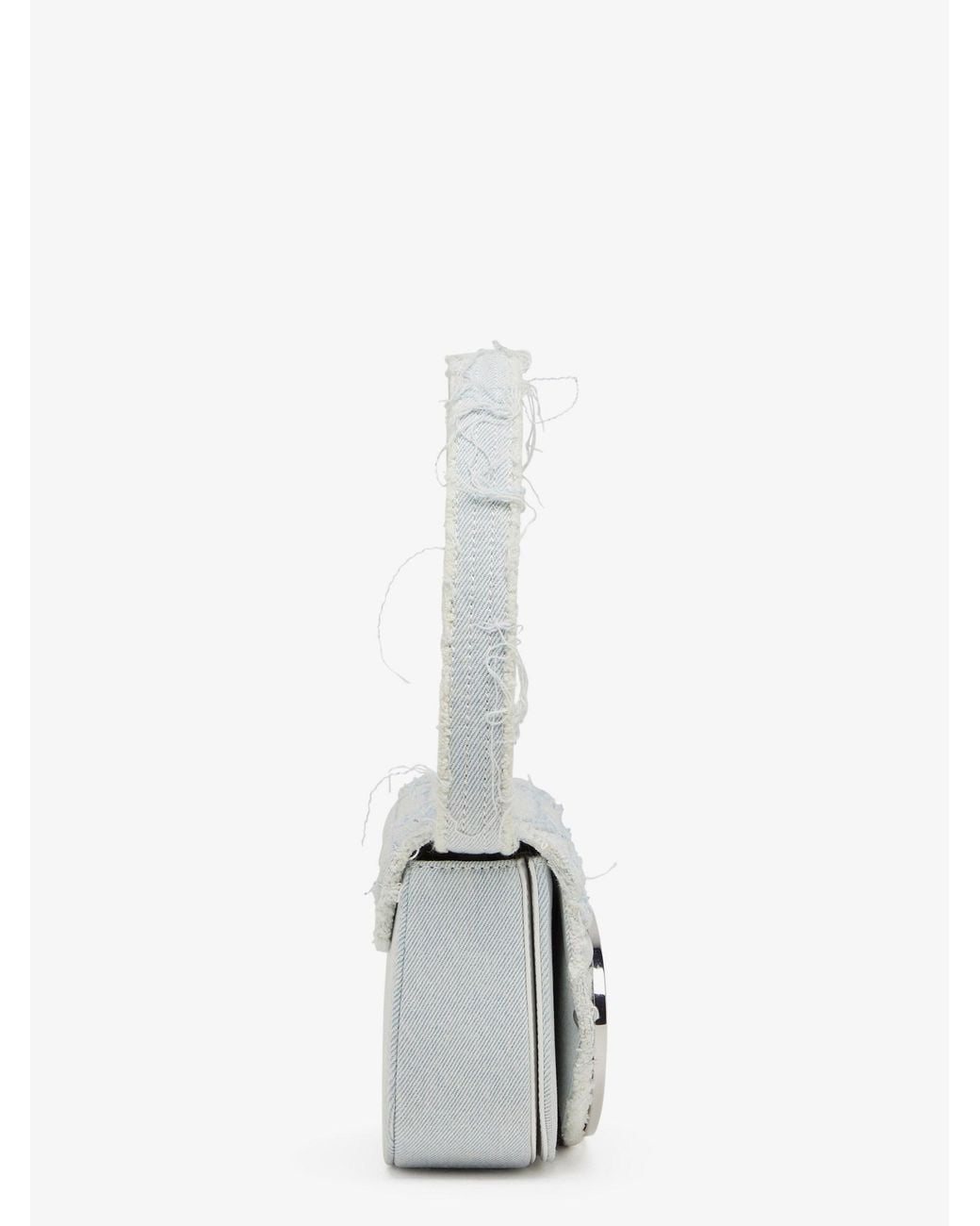 DIESEL Gray 1Dr Denim Shoulder Bag With Rhinestone D Logo