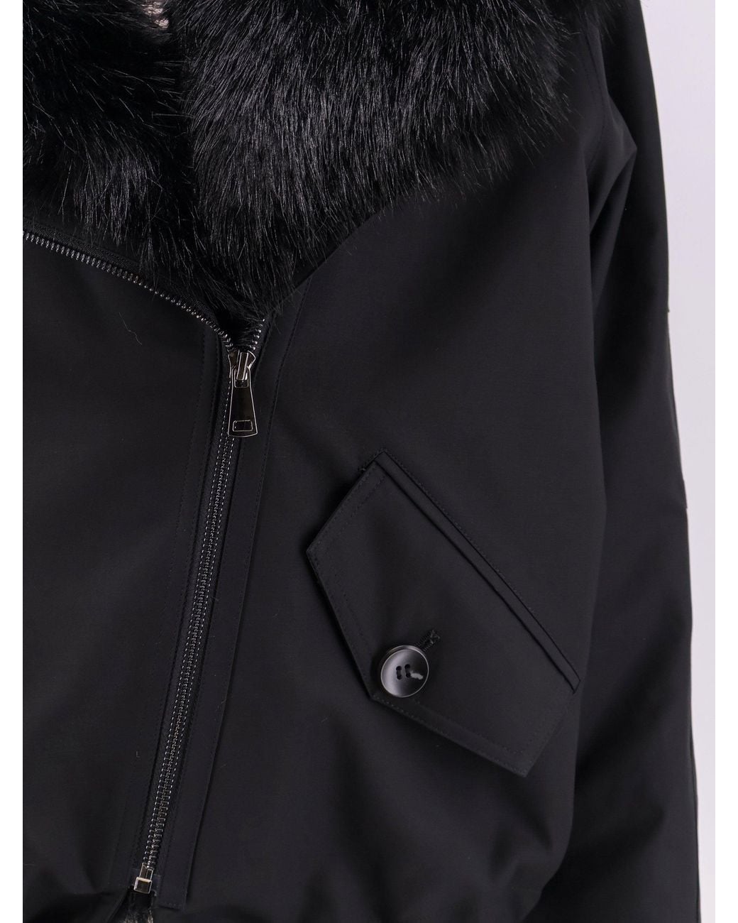 VALENTINI 1972 Black Cotton Parka With Faux Fur Lining