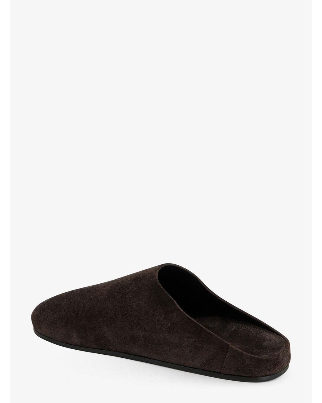 The Row Black Hammered Leather Sandals