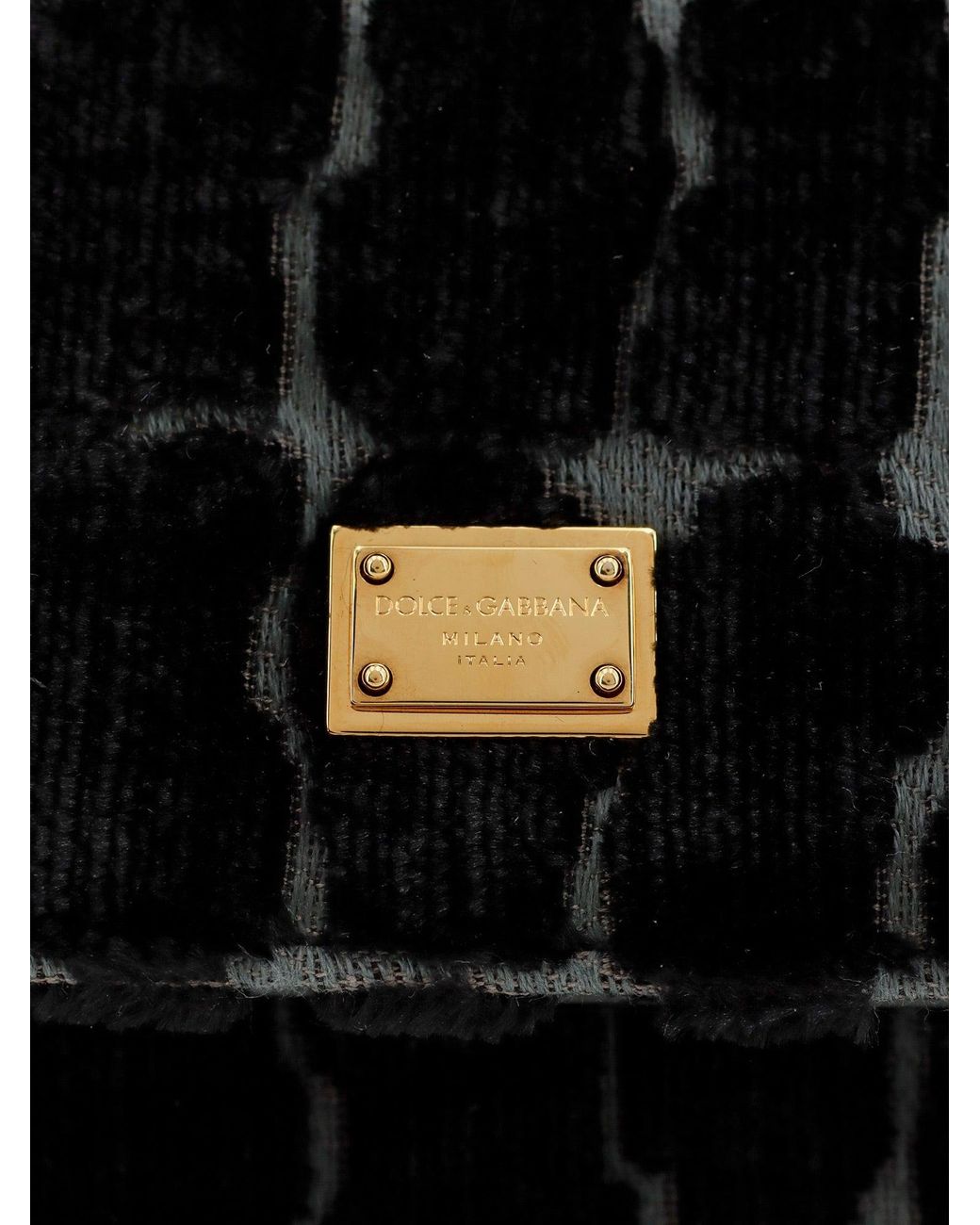 Dolce & Gabbana Black Dolce & Gabbana Sicily Velvet Handbag