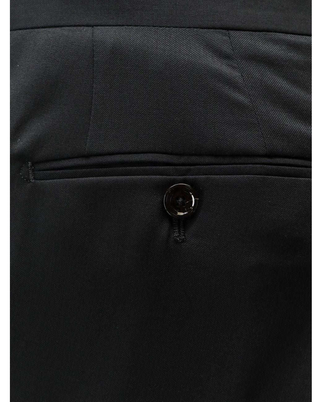 Lardini Black Wool Trousers for men