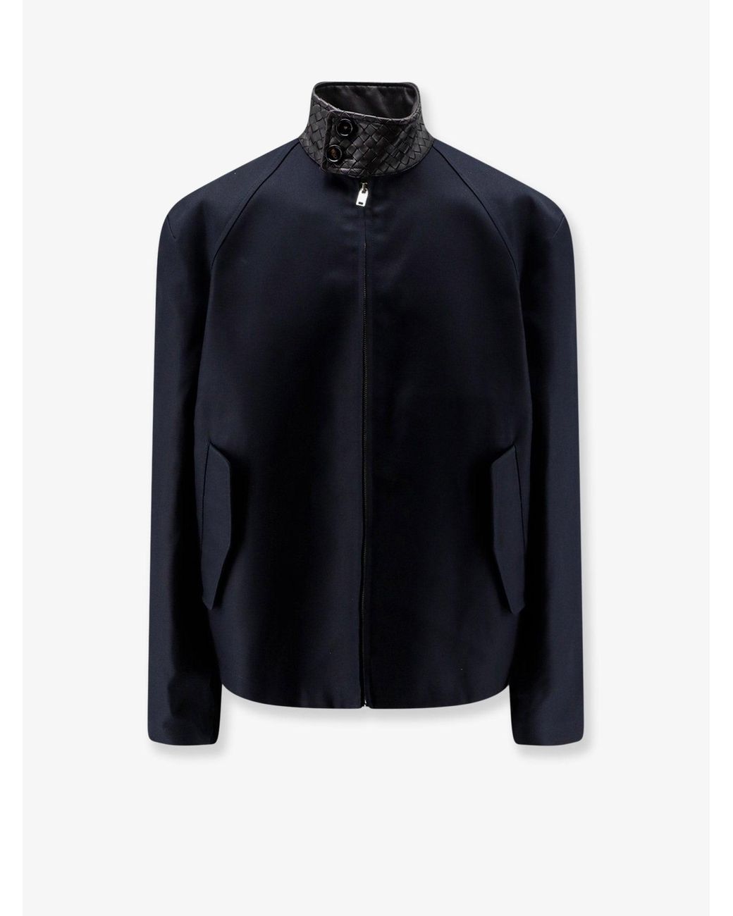 Bottega Veneta Blue Harrington Compact Cotton Gabardine Jacket for men