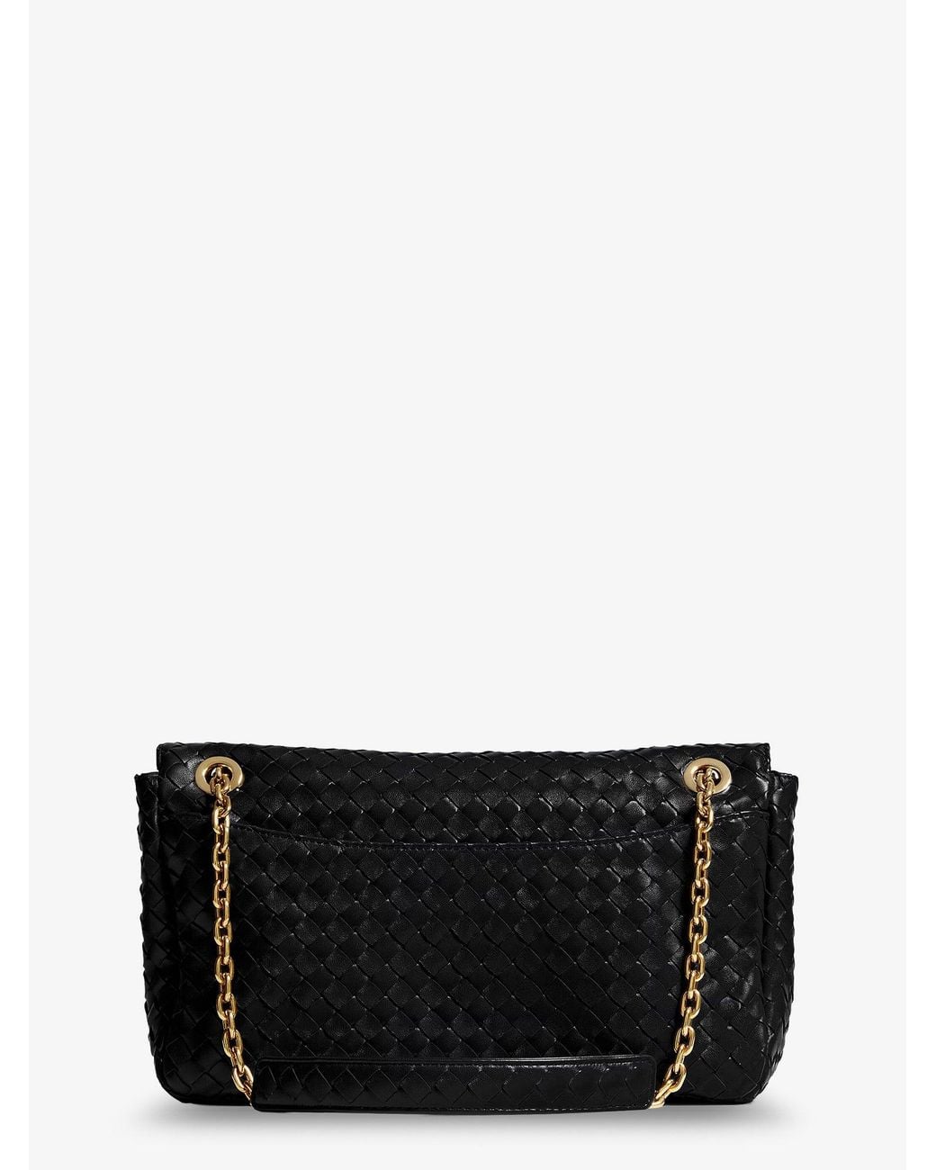 Bottega Veneta Black Madison Leather Shoulder Bag With Knot Detail