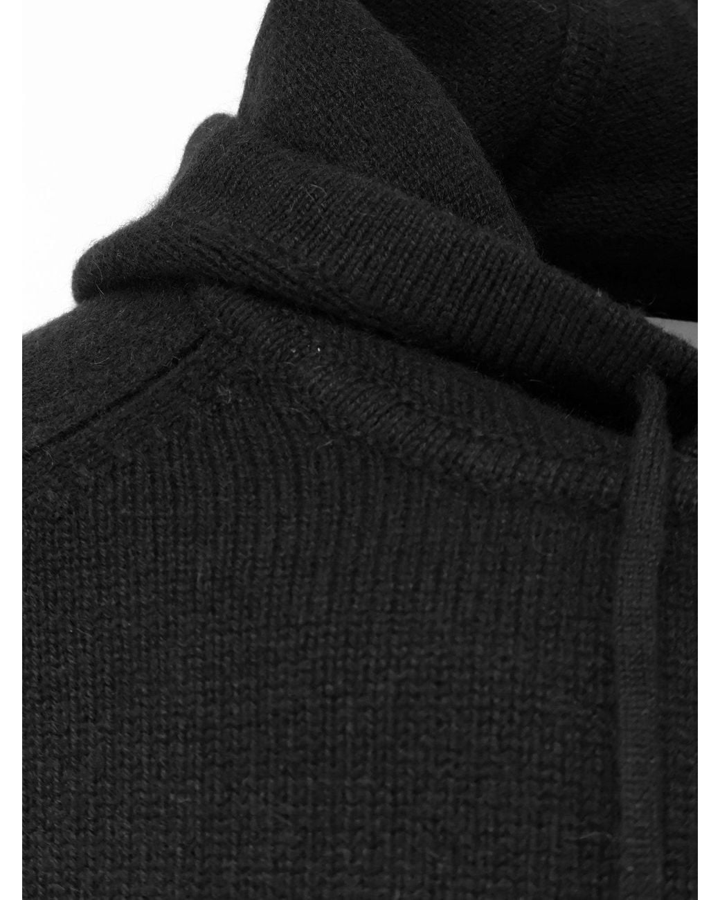 Soft Goat Black Hooded Cashmere Sweater for men