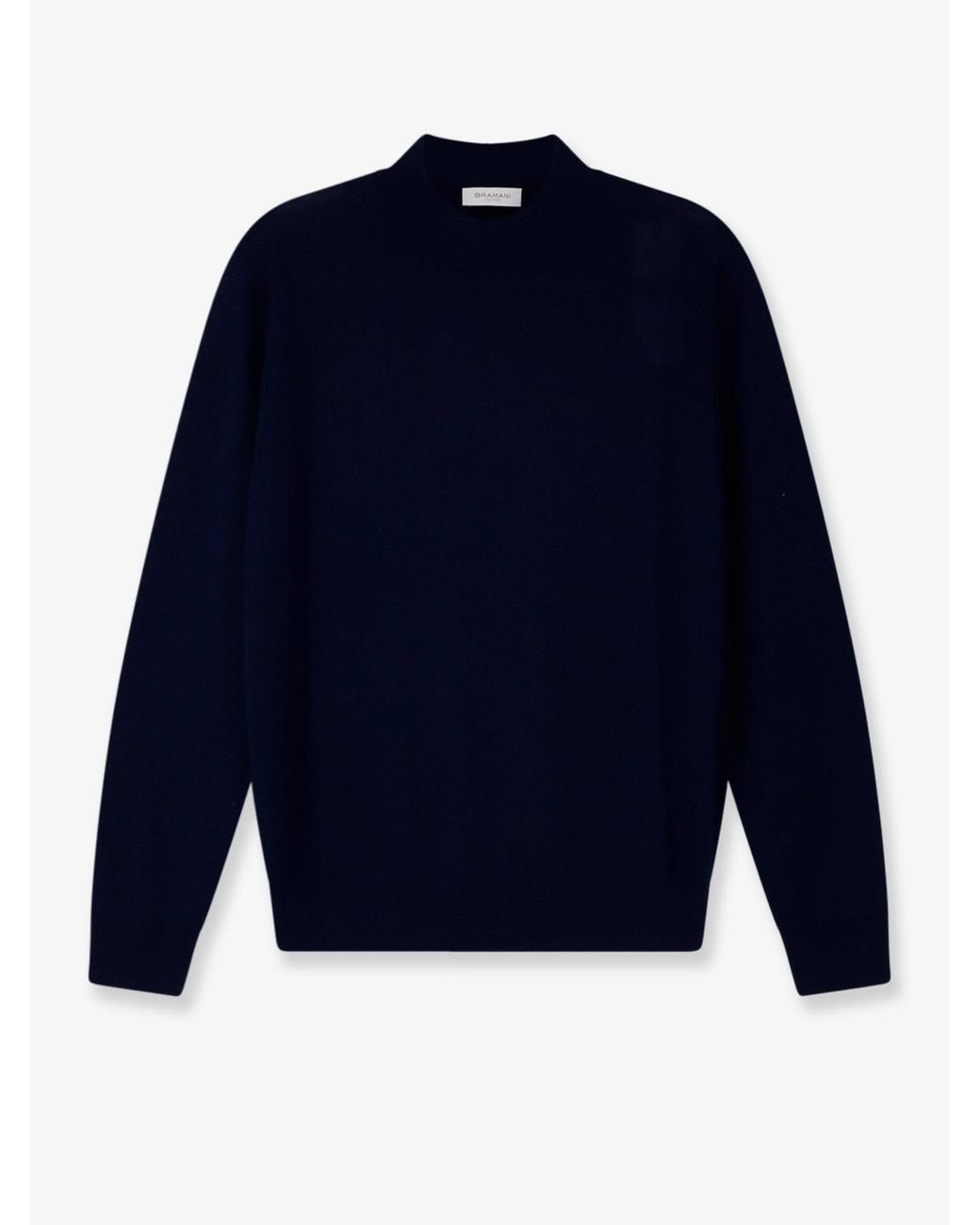 Bramani Cashmere Blue Regular Wool Sweater for men