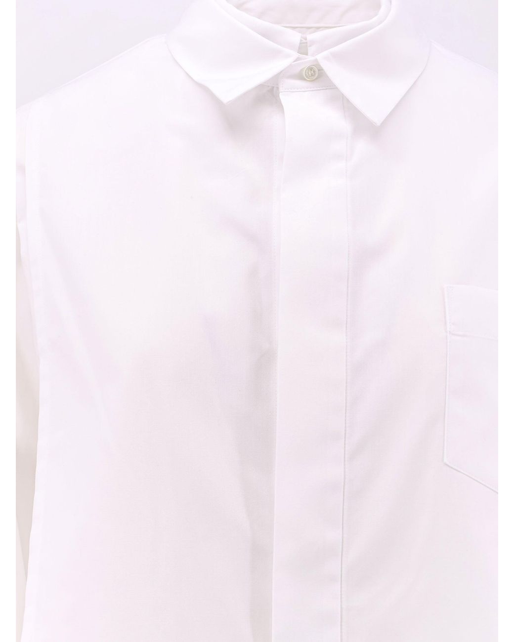 Sacai Pink Poplin Shirt With Front Panel