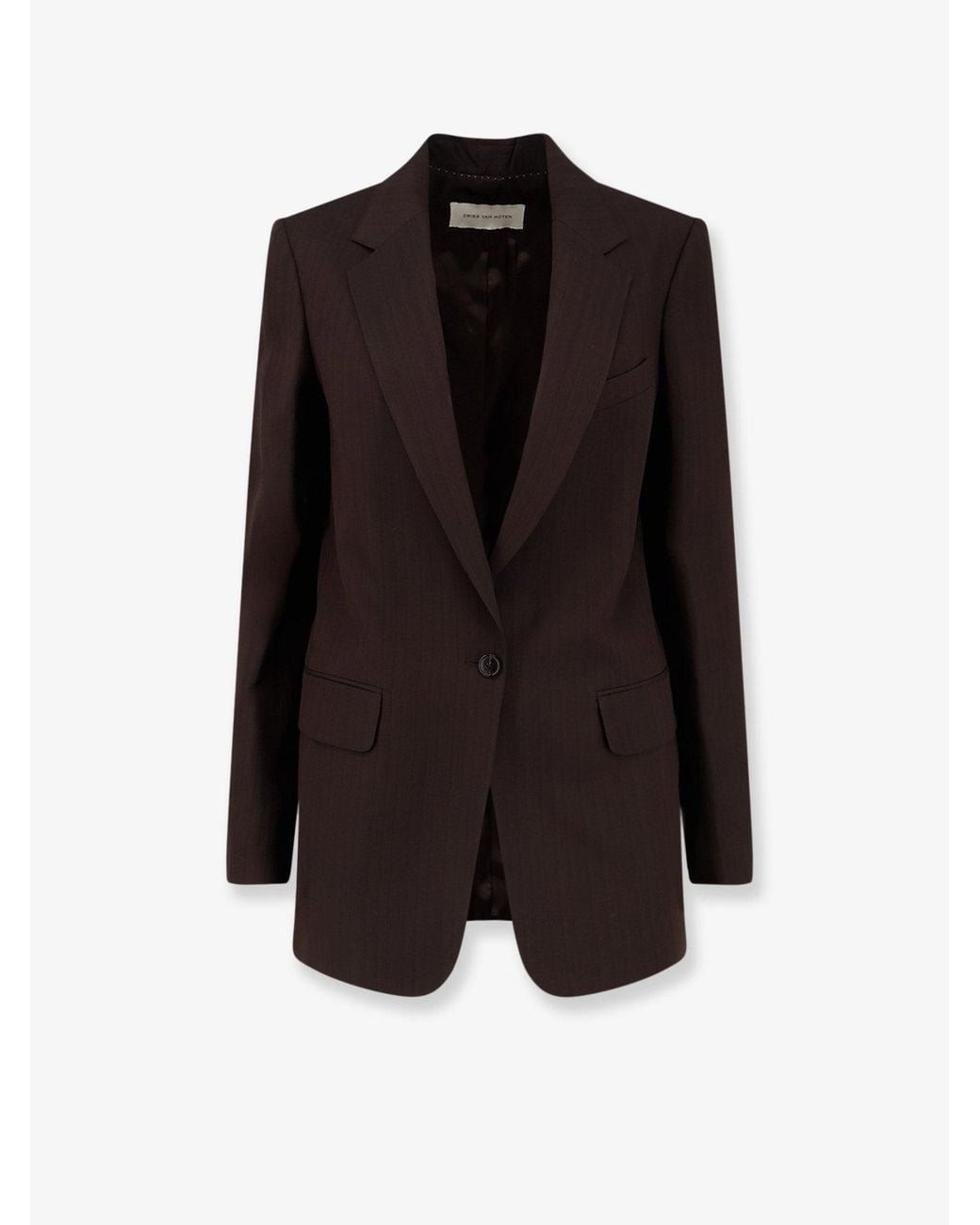 Dries Van Noten Blue Voles Striped Viscose Blazer