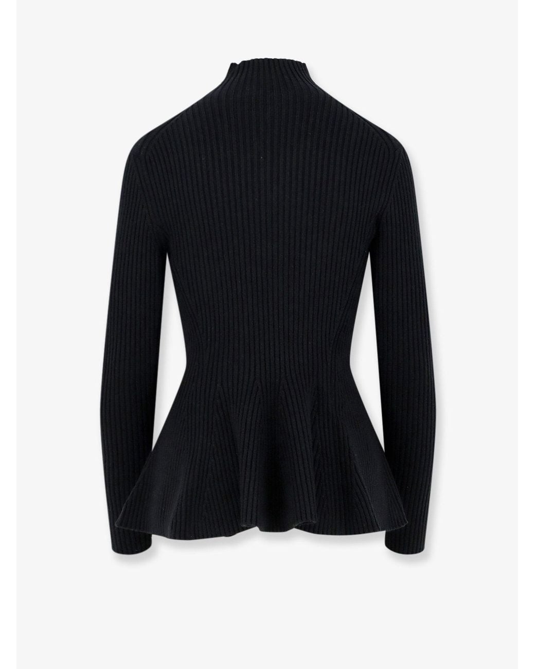 Alaïa Blue Wool Blend Sweater With Ribbed Pattern