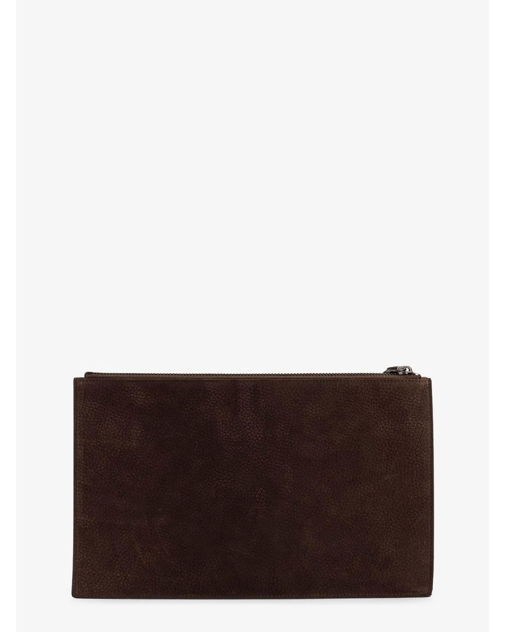 Orciani Brown Leather Clutch for men