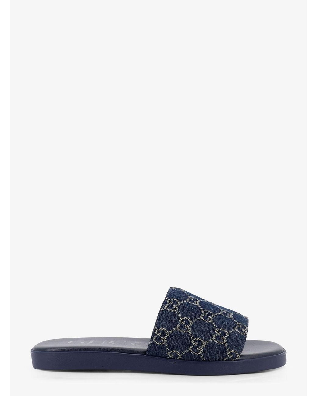 Gucci Blue Denim Sandals With Gg Motif for men